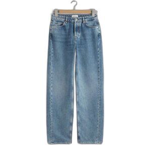 & Other Stories Relaxed Tapered Jeans in Mid Blue Sz 26